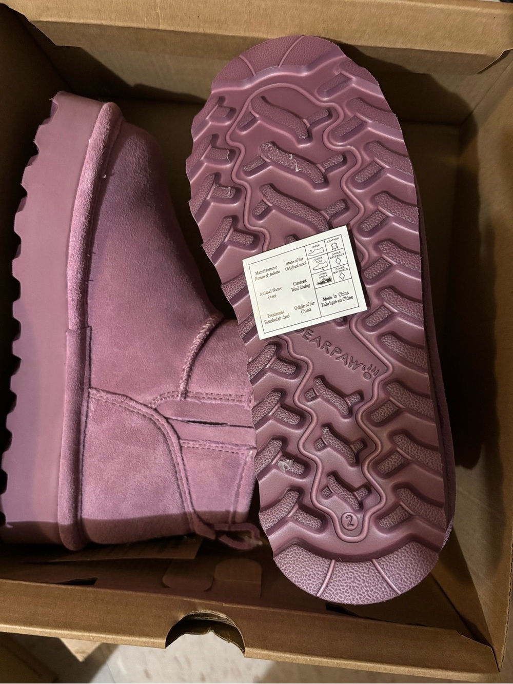 BearPaw Kids Suede Boots in Dusty Rose
